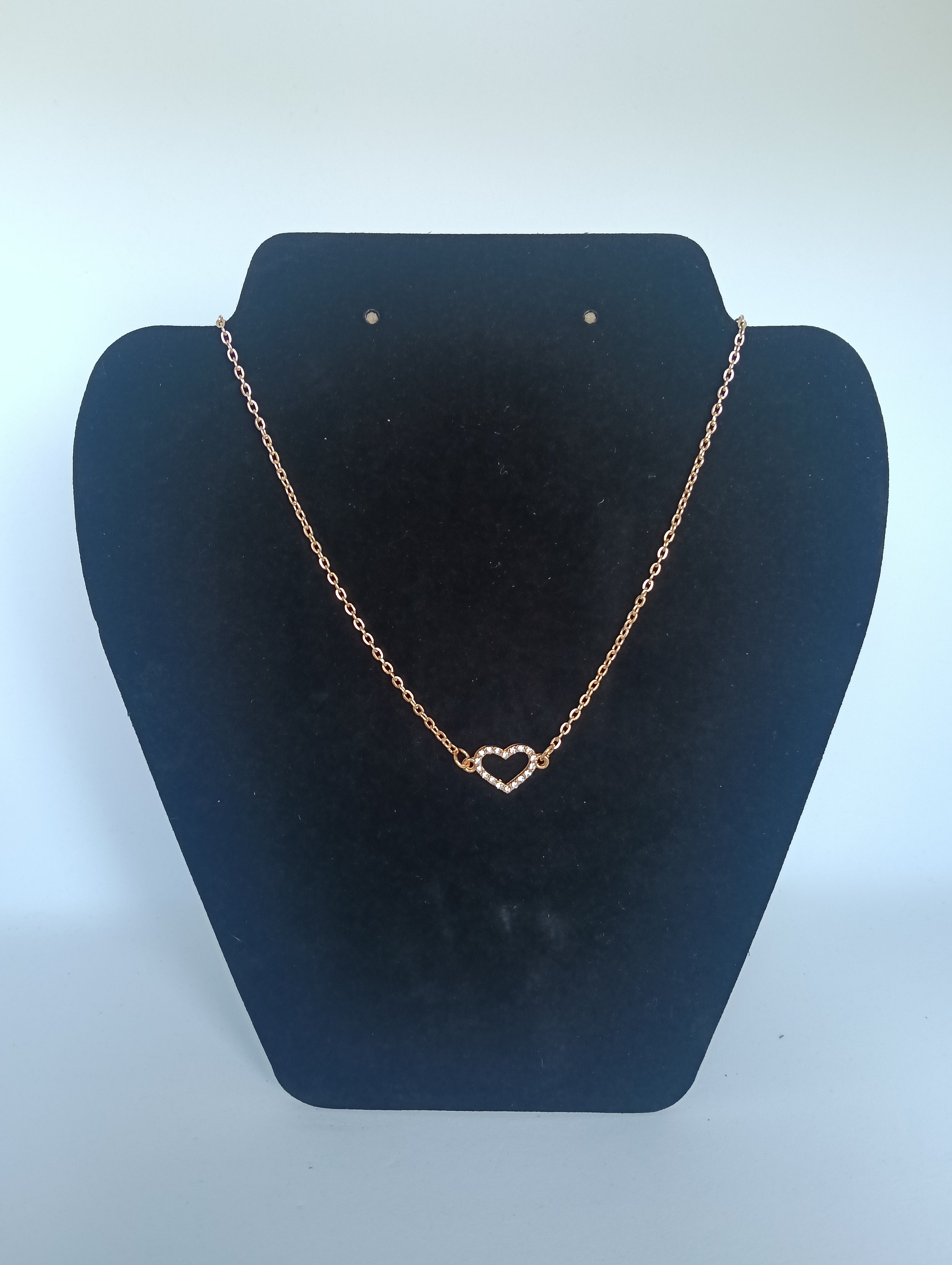 chaine cœur strass