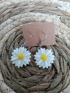 boucle d'oreille fleur marguerite